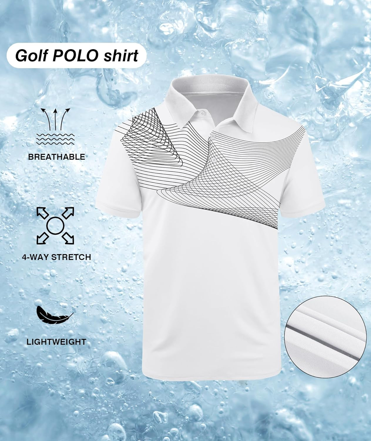Golf Polo Shirts for Men Short Sleeve Athletic Tennis T-Shirt