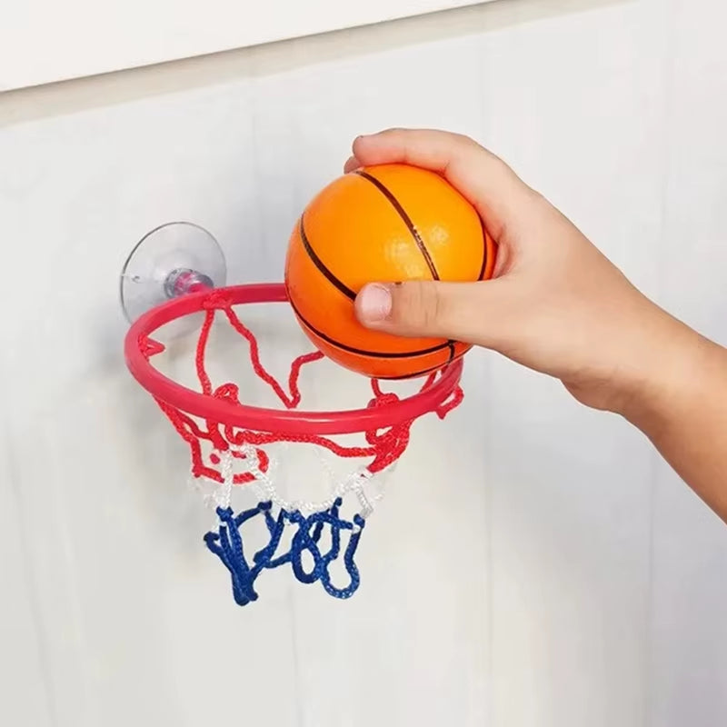 Door Mounted Mini Basketball Hoop with Suction Cup for Children Baby Indoor Sports Wall Hanging Basket Fingers Ball Hoops Kit