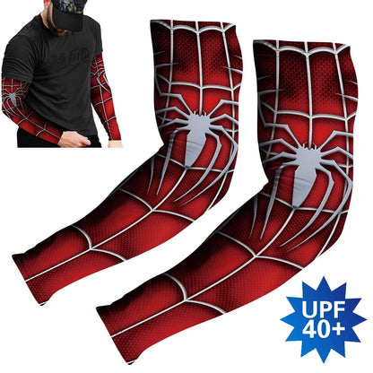 Sports Compression Arm Sleeves Cycling Sun UV Protective Cuffs Running Arm Warmers Manguito Spider Mangas Summer Women Men