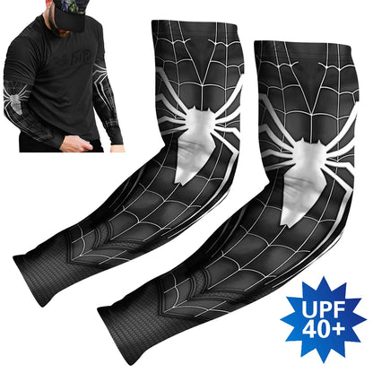Sports Compression Arm Sleeves Cycling Sun UV Protective Cuffs Running Arm Warmers Manguito Spider Mangas Summer Women Men