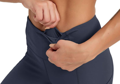 Women'S 8" /5" High Waist Workout Yoga Shorts Running Compression Exercise Shorts with Side Pockets