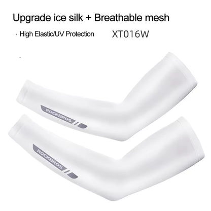 Ice Fabric Cycling Arm Sleeve Warmers Basketball Sleeve Running Arm Sleeve Bicycle Arm Warmers Camping Summer Sports