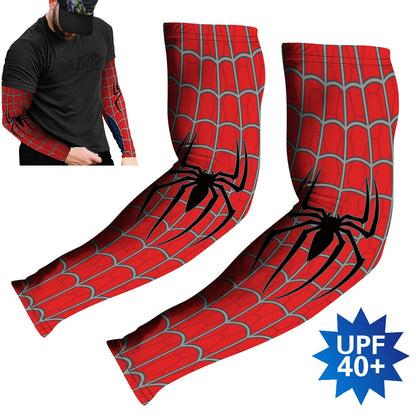 Sports Compression Arm Sleeves Cycling Sun UV Protective Cuffs Running Arm Warmers Manguito Spider Mangas Summer Women Men